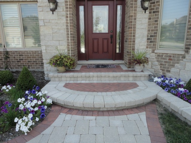 brick paver front entrance glenco