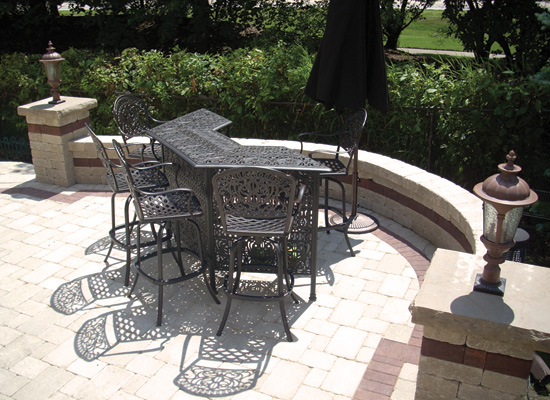 brick paver seating wall lake forest
