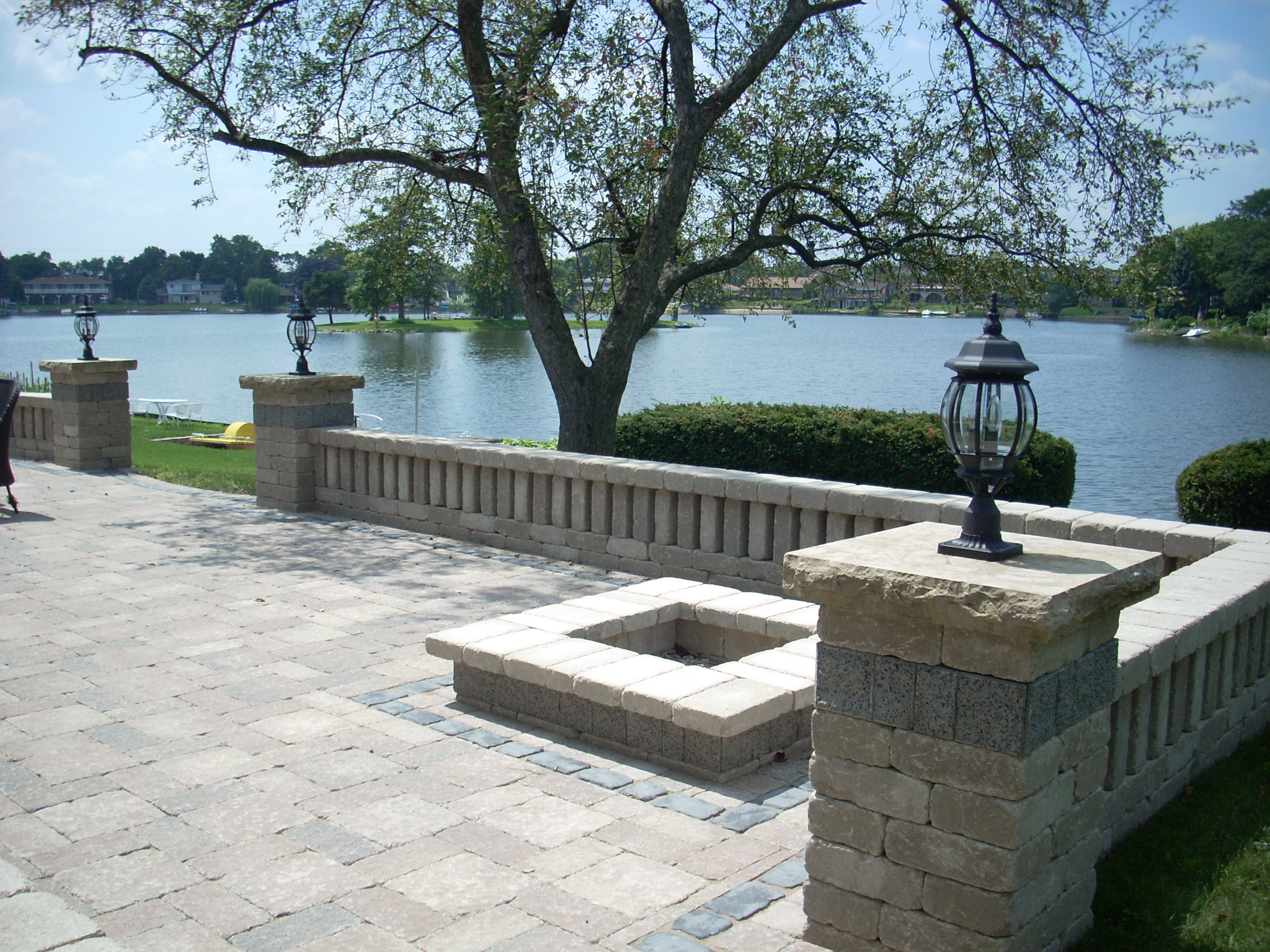 brick paver seating wall wilmette