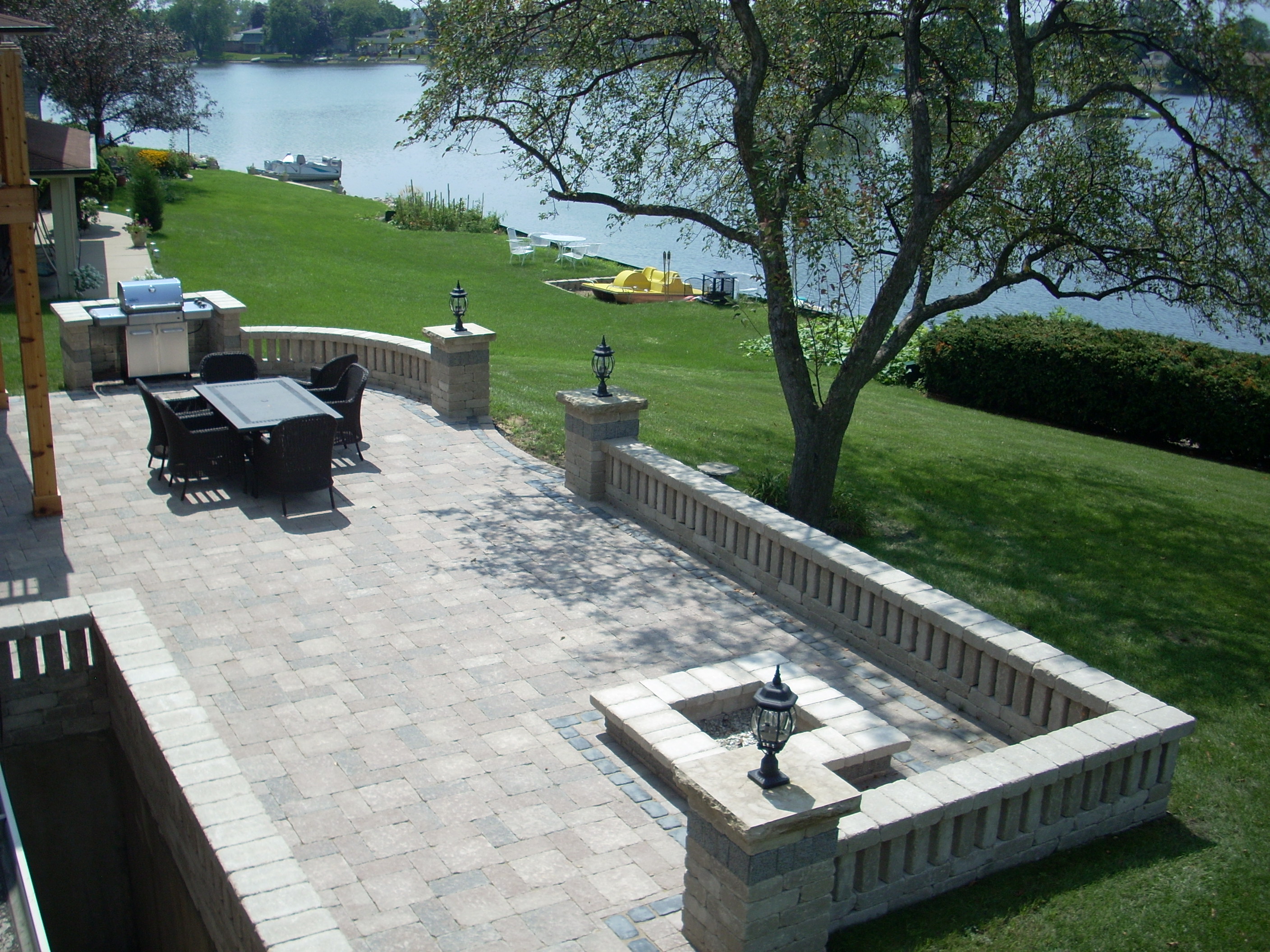 brick paver seating wall wilmette
