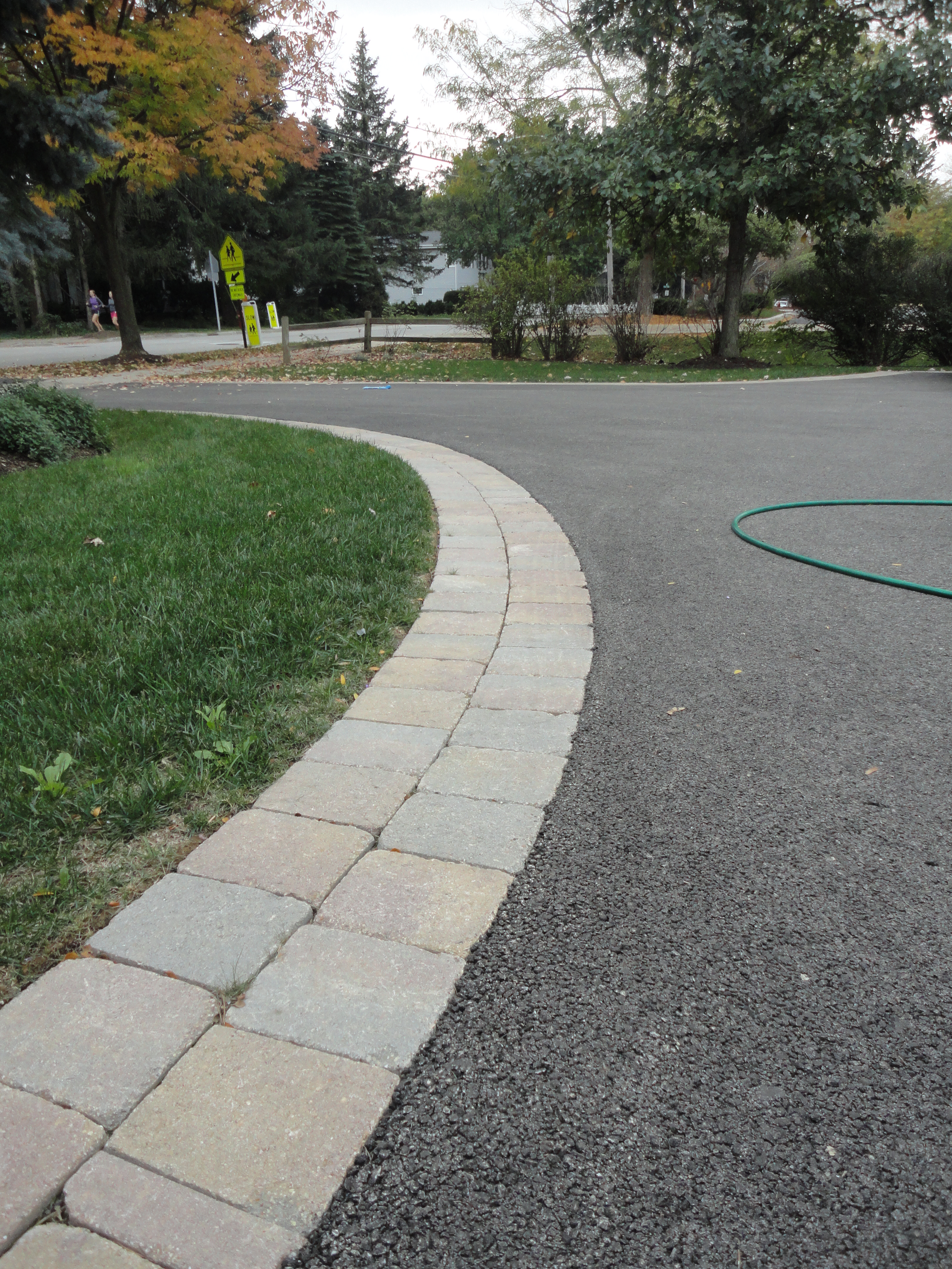 brick paver driveway ribbon glenview