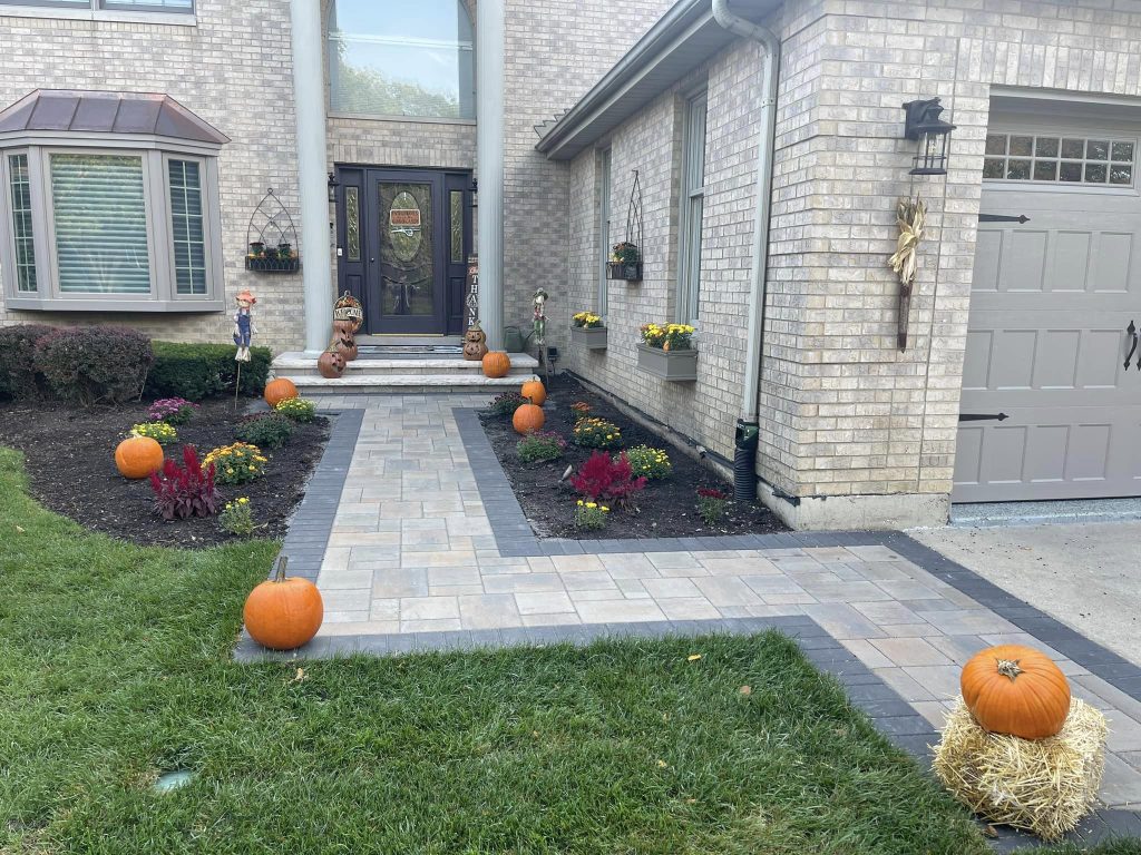 house walkway on halloween