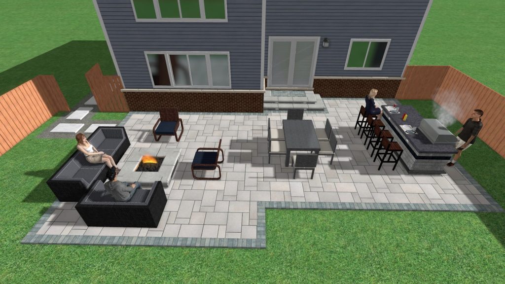 3d brick patio paver installation