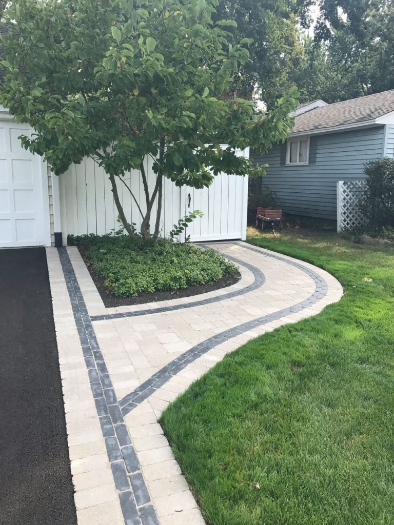 outdoor paver entrance walkway