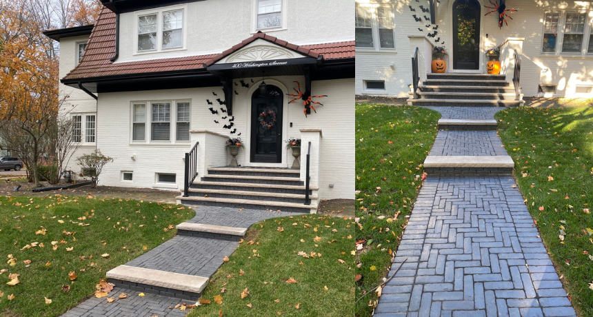 walkways by Pavestone Brick Paving