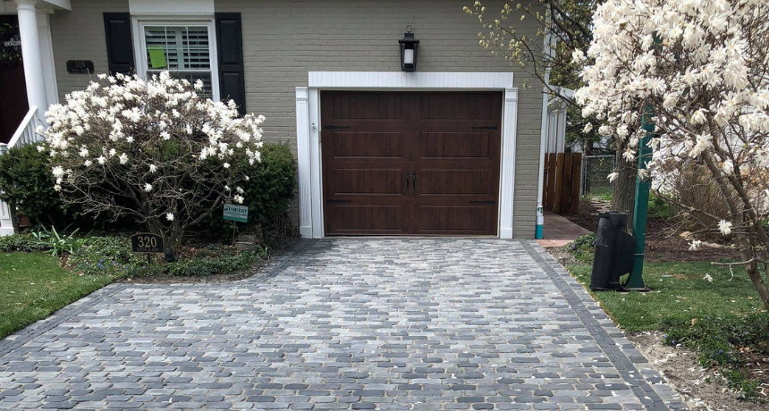 brick paver driveway by Pavestone Brick Paving