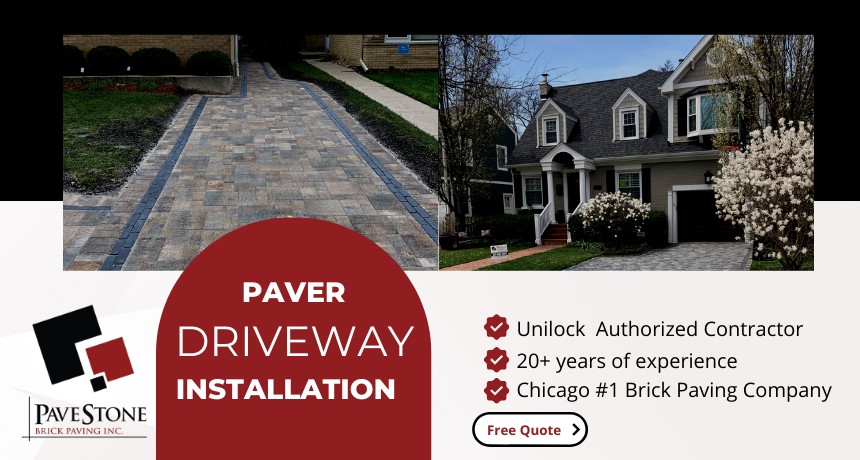 professional brick paver driveway installation by Pavestone Brick Paving