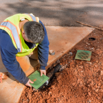 Installing the drainage system assembly for rainwater drainage by a plumber